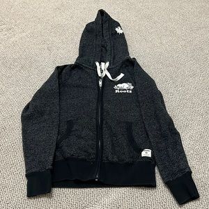Roots black pepper original boyfriend zip up size xxs
